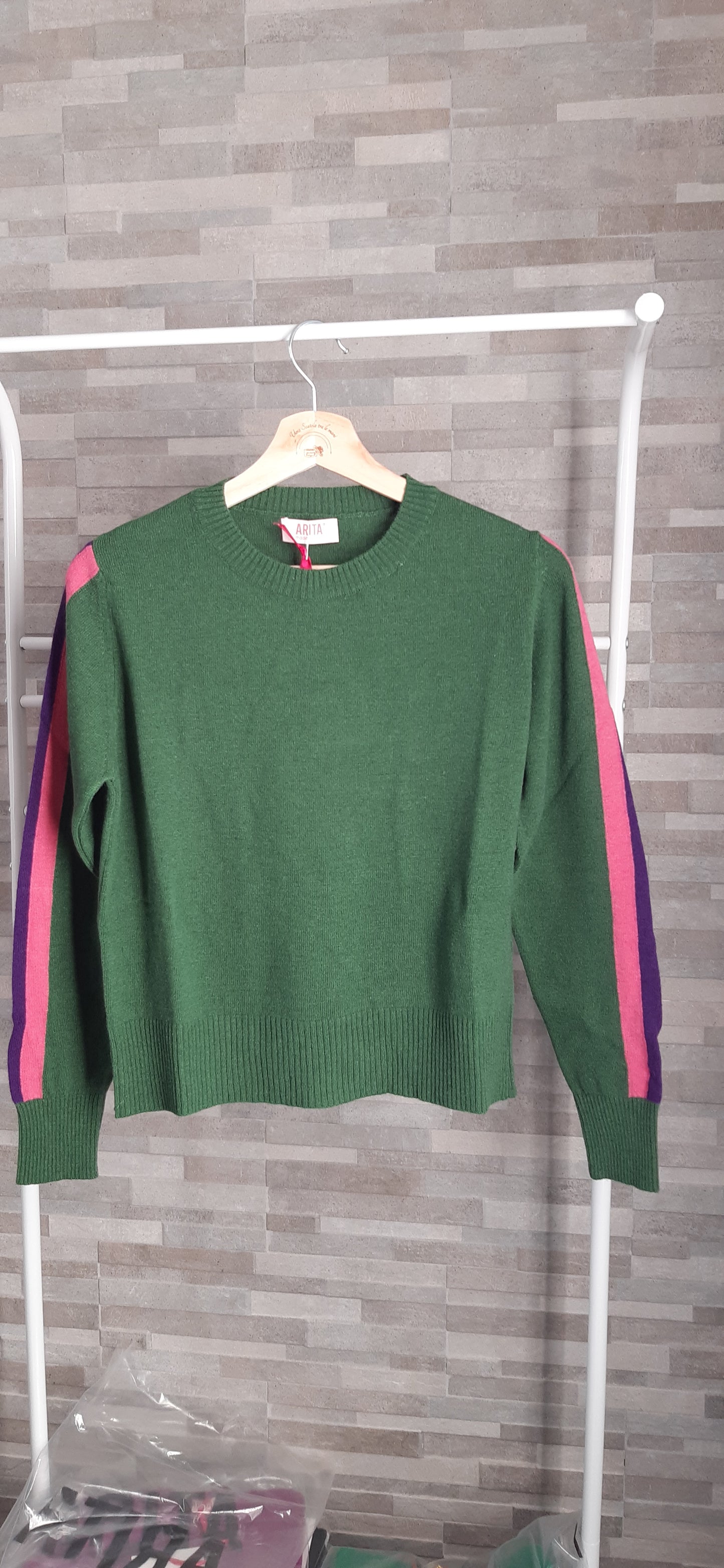 Maglione Maniche Righe Laterali