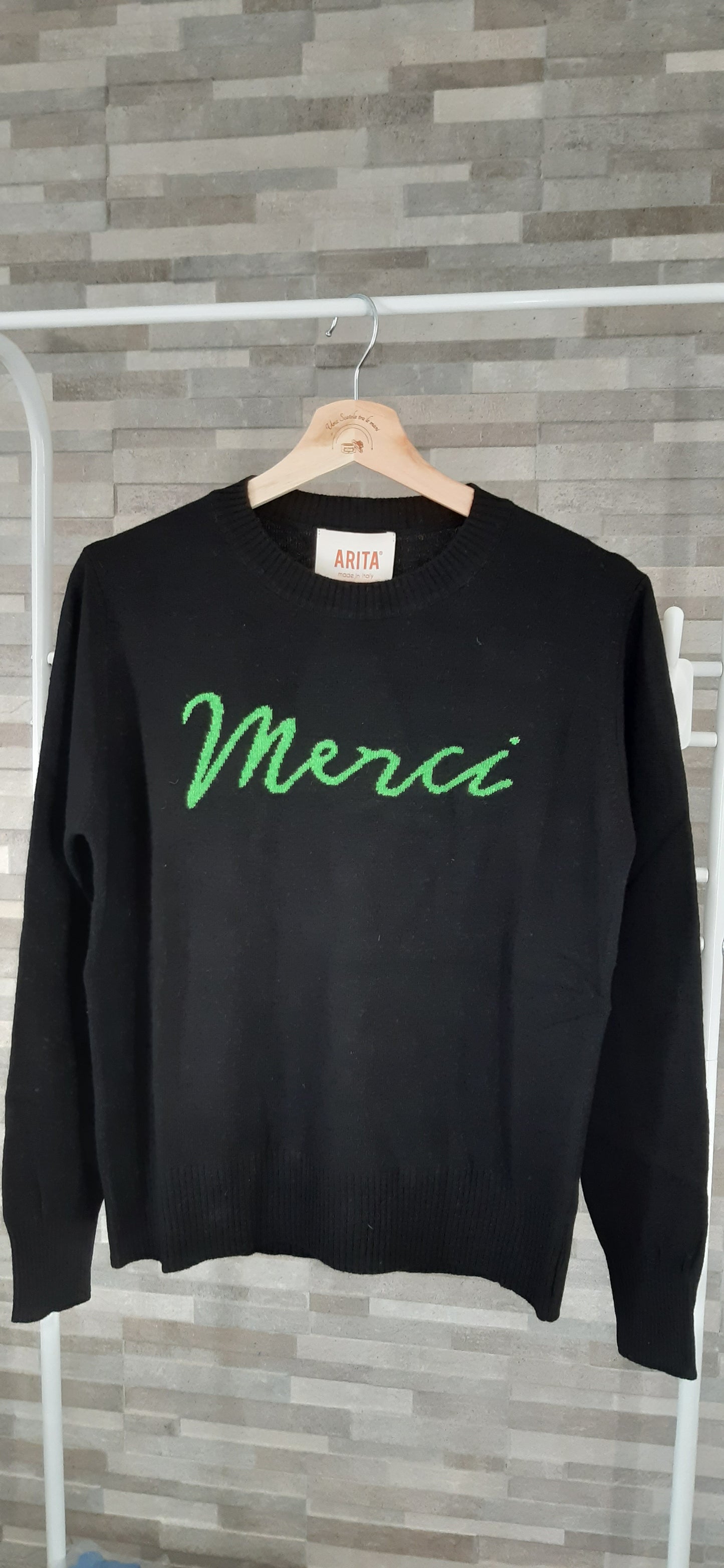 Maglione scritta "Merci"