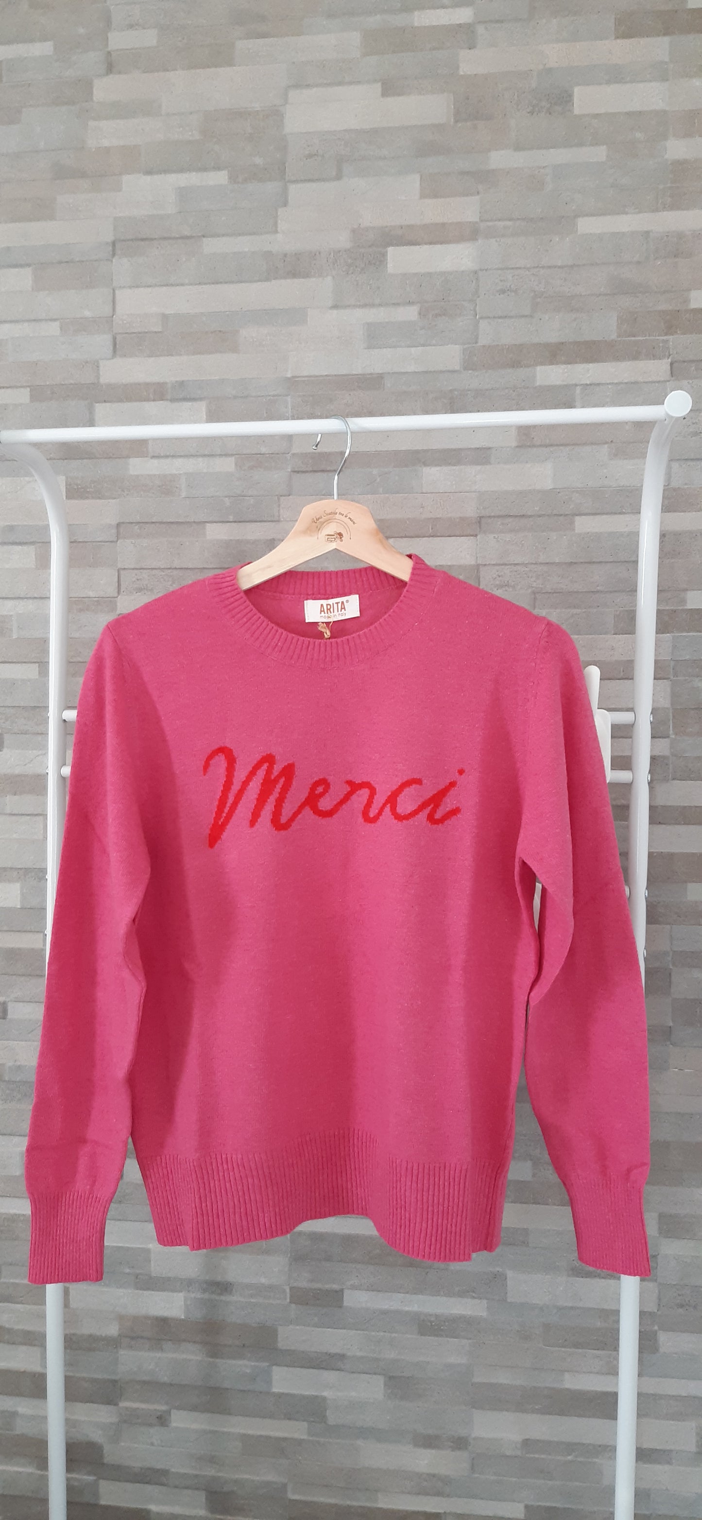 Maglione scritta "Merci"