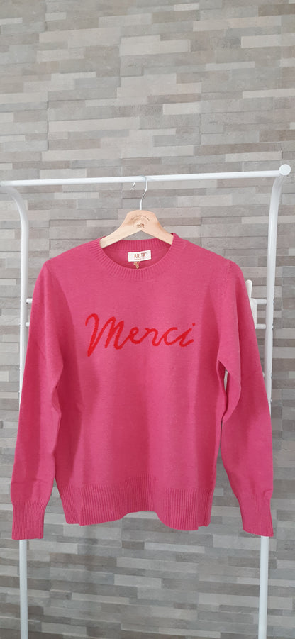 Maglione scritta "Merci"