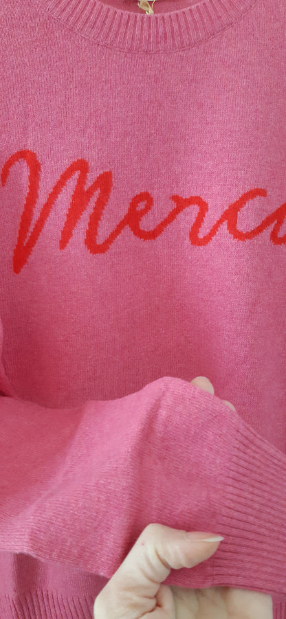 Maglione scritta "Merci"