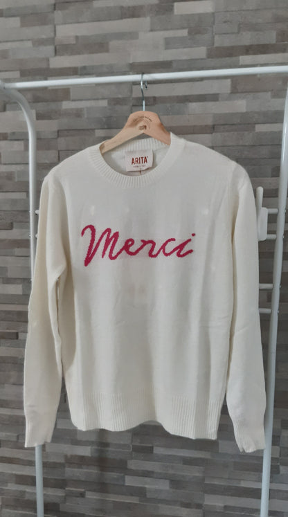 Maglione scritta "Merci"