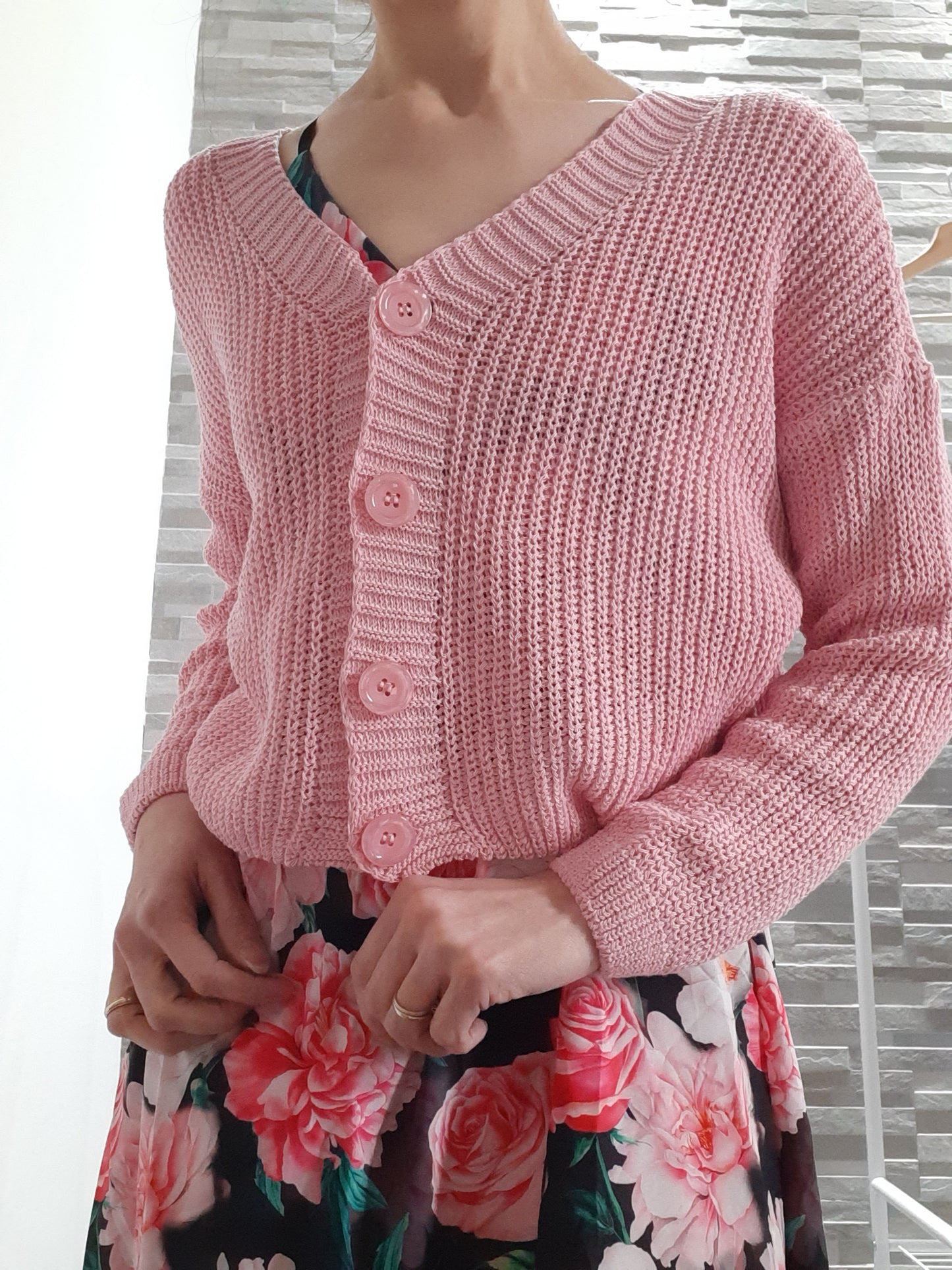 Cardigan Crop con maniche lunghe