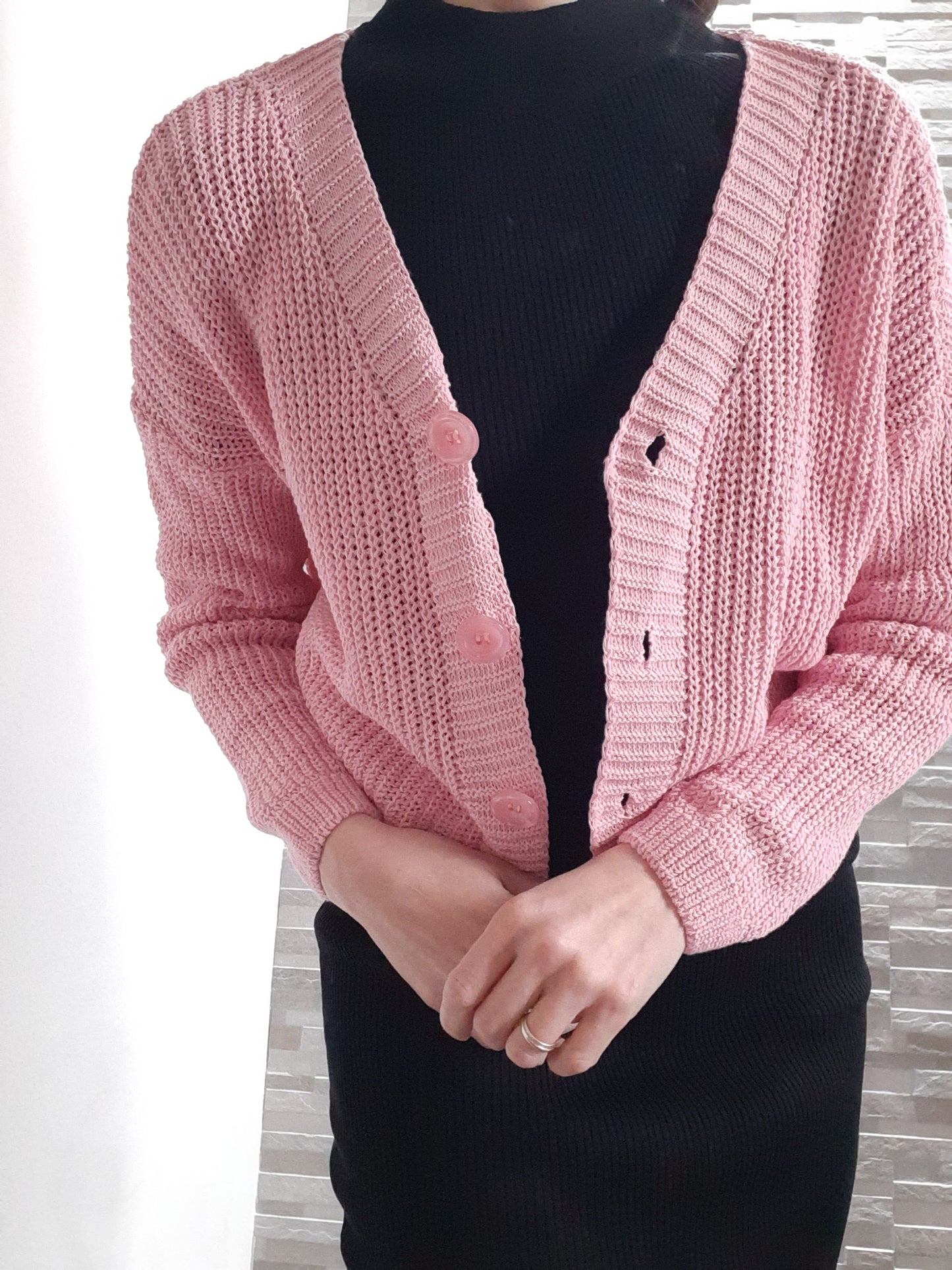 Cardigan Crop con maniche lunghe