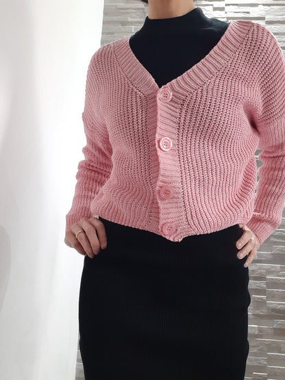 Cardigan Crop con maniche lunghe