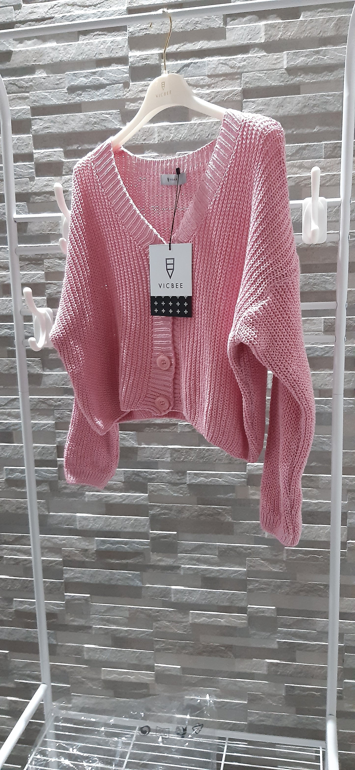 Cardigan Crop con maniche lunghe