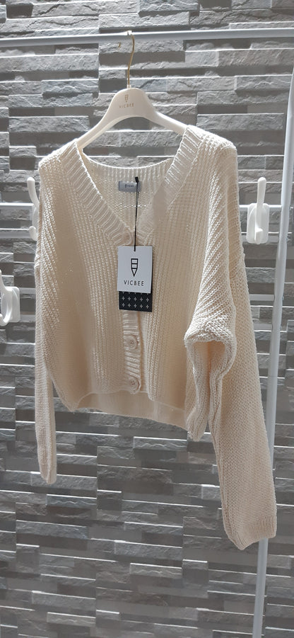 Cardigan Crop con maniche lunghe