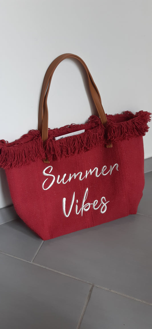 Borsa mare "Summer Vibes" ricamato