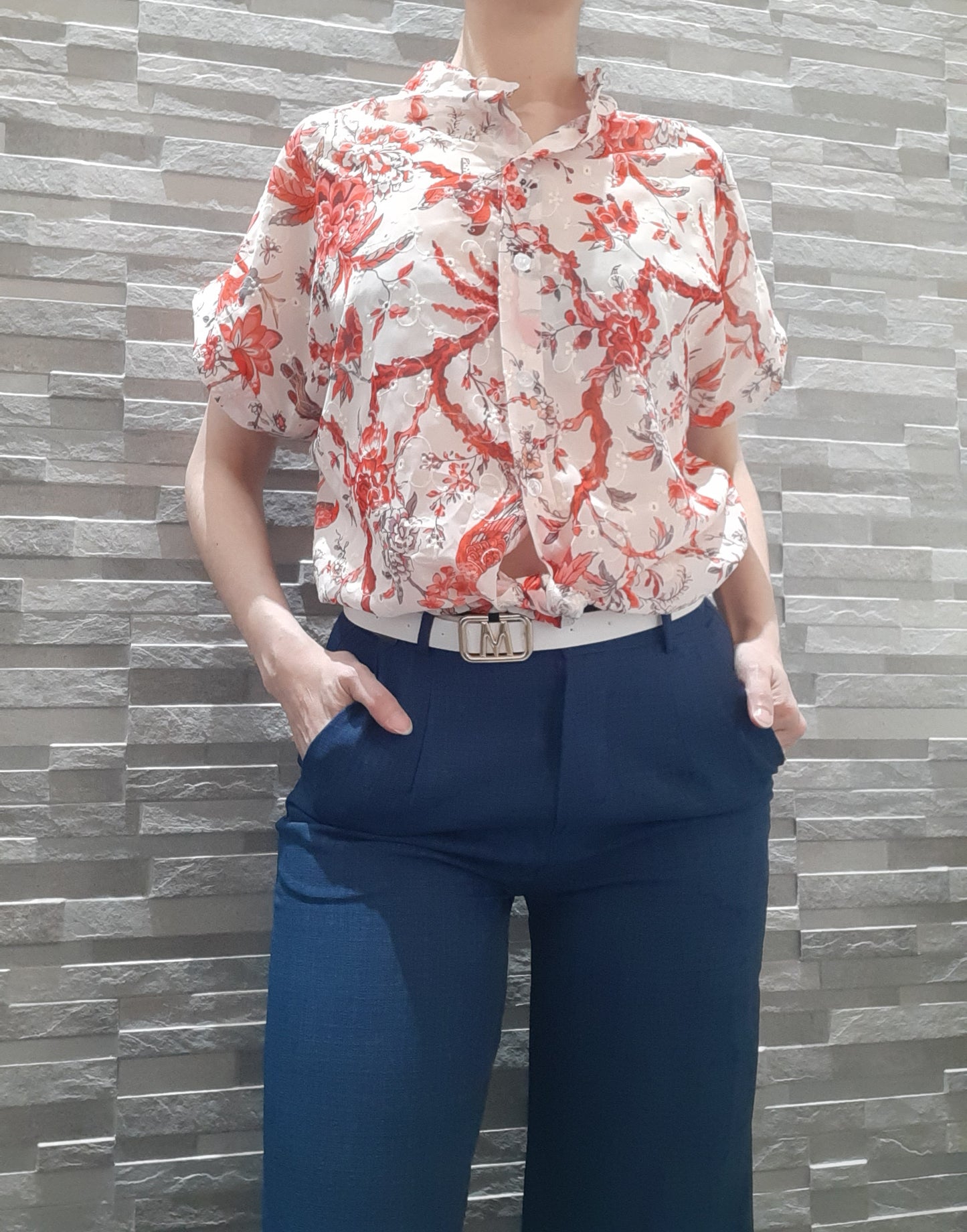 Camicia Coreana Flower